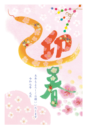 イラスト付き年賀はがき　ファンシー　3枚入り　HNA-01