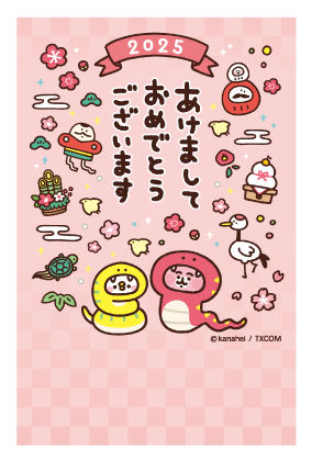 イラスト付き年賀はがき　カナヘイの小動物キャラクター　　3枚入り　KNAP-01