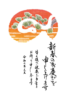 イラスト付き年賀はがき　ベーシック　5枚入り　TP-11