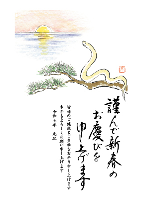 イラスト付き年賀はがき　ベーシック　5枚入り　TP-13